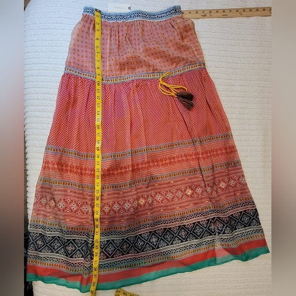 Anthropologie Tanvi Kedia Colorful Flowy Boho Maxi Skirt Womens Size Small NWT - Picture 7 of 12
